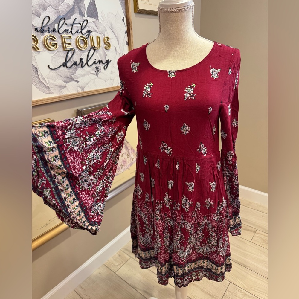 LOVE RICHE Boho Bell Sleeve Festival Dress